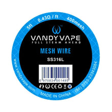 Load image into Gallery viewer, 5ft Vandy vape SS316L Mesh Wire 400mesh-FrenzyFog-Beirut-Lebanon