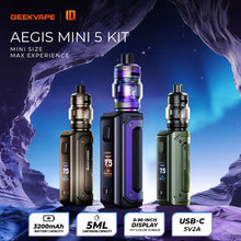 Load image into Gallery viewer, GeekVape Aegis Mini 5 Mod Kit with Z Nano 3 Tank 5ml 3200mAh